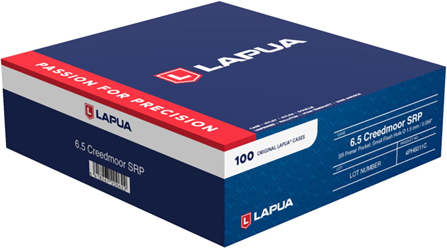 Lapua 6.5 Creedmoor Small Primer Unprimed Rifle Brass 100-Pack
