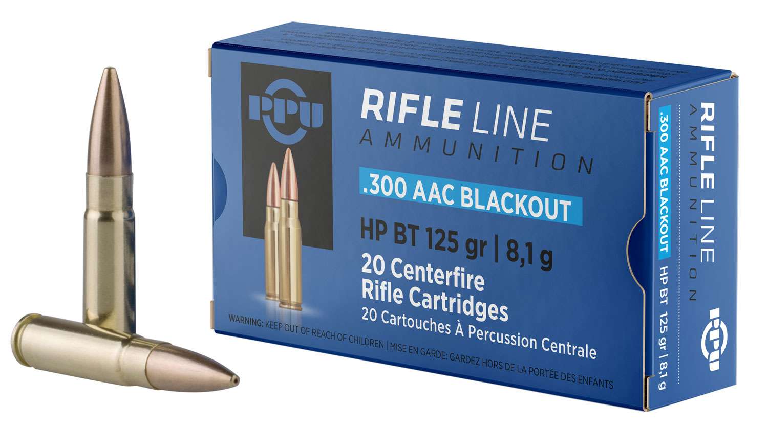 Prvi Partizan .300 AAC Blackout Rifle 125 grain Hollow Point Boat Tail ammunition