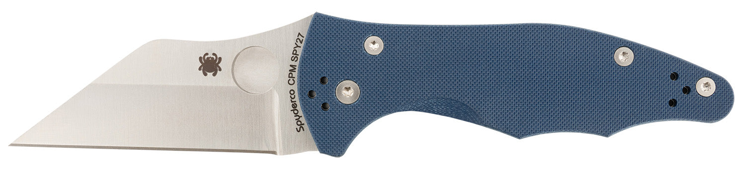 Spyderco C85GPCBL2 Yojimbo 2 3.20" Folding Wharncliffe Plain CPM SPY27 Stainless Blade, Cobalt Blue G10 Handle