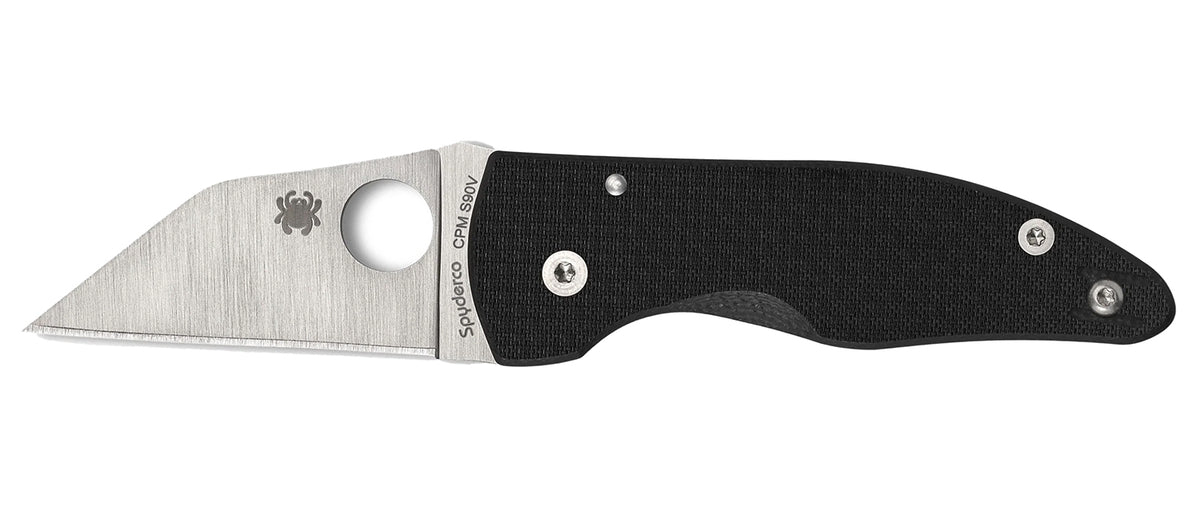 Spyderco C264CFP MicroJimbo 2.45" Folding Wharncliffe Plain CPM S90V Satin Blade, Black Carbon Fiber Textured Handle