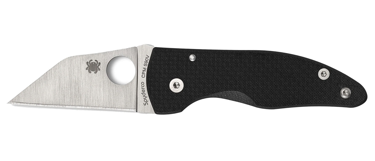 Spyderco C264CFP MicroJimbo 2.45" Folding Wharncliffe Plain CPM S90V Satin Blade, Black Carbon Fiber Textured Handle