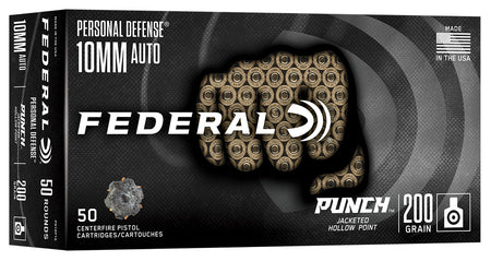 Federal 10mm Auto PUNCH 200 grain Jacketed Hollow Point ammunition