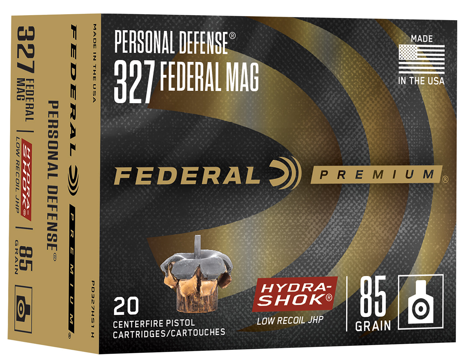 Federal .327 Federal Mag Hydra-Shok 85 grain Jacketed Hollow Point ammunition