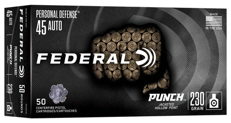 Federal .45 ACP/Auto Punch 230 grain Jacketed Hollow Point ammunition