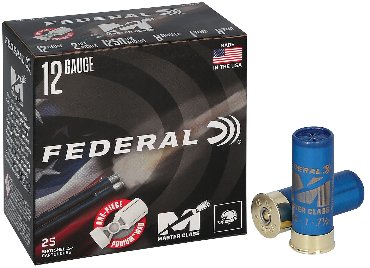 Federal 12 Gauge Shotgun Ammo  2.75 in 1 oz #8