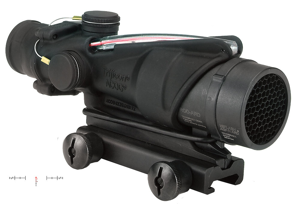Trijicon 100226 ACOG Black Hardcoat 4x32mm Red Chevron Illuminated Reticle Riflescope