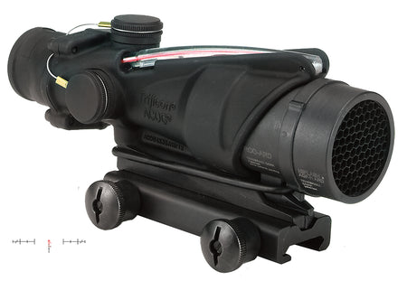 Trijicon 100226 ACOG Black Hardcoat 4x32mm Red Chevron Illuminated Reticle Riflescope