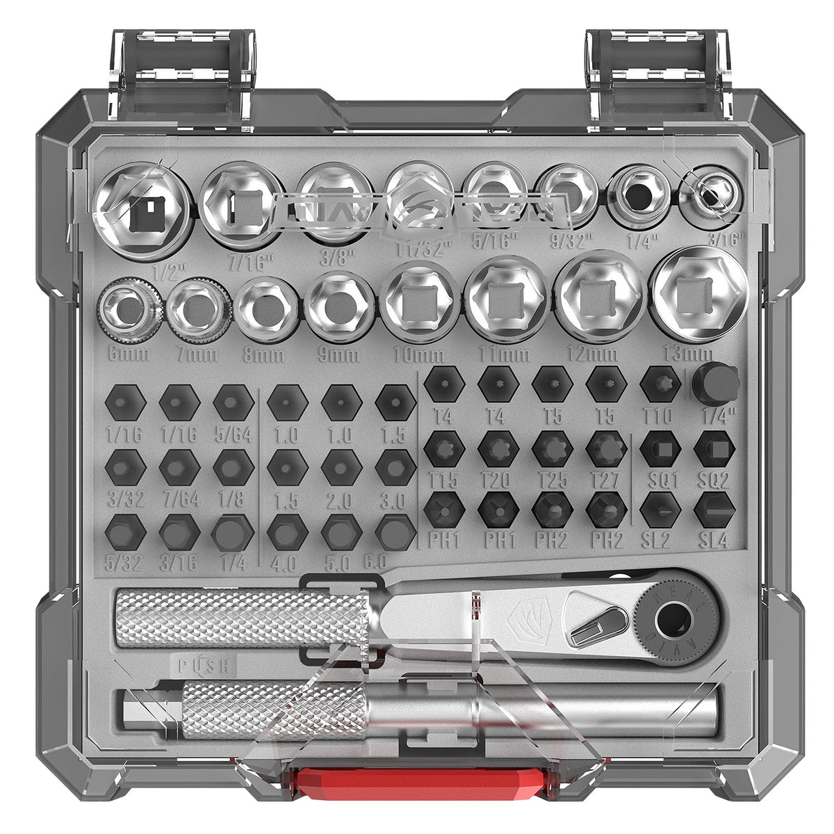 Real Avid X3 Driver Socket & Gunsmithing Bit Set AVX3SGBS52 52 Piece