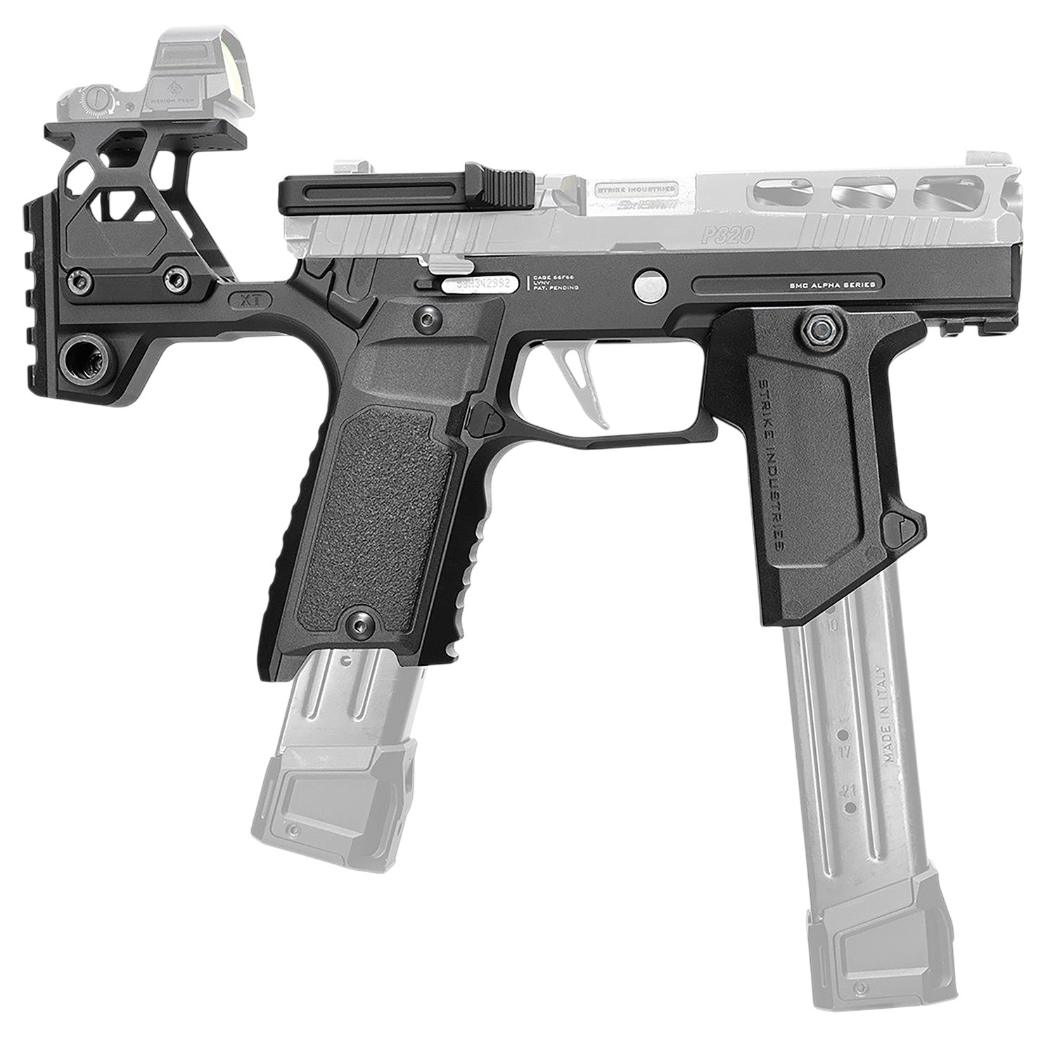 Strike Industries Modular Stock Alpha Mark II Aluminum Black Fits Sig Sauer P320 Ambi