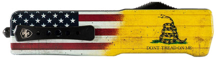 Templar SZDTOM321 Weighted Small OTF Don't Tread On Me Plain Black D2 Blade, Aluminum Zinc Handle