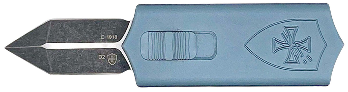 Templar Knife Sentinel Money Clip Side-Slider OTF 1.88" Dagger Blade Powder Coated D2 Steel Blue Anodized Handle