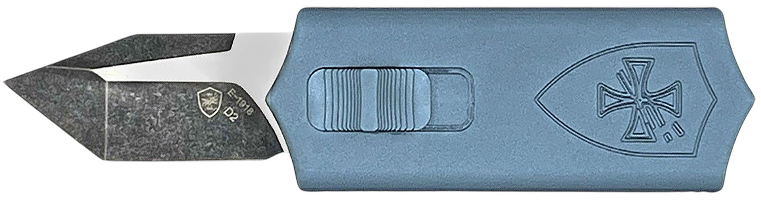 Templar Knife Sentinel Money Clip Side-Slider OTF 1.88" Tanto Blade Powder Coated D2 Steel Blue Anodized Handle