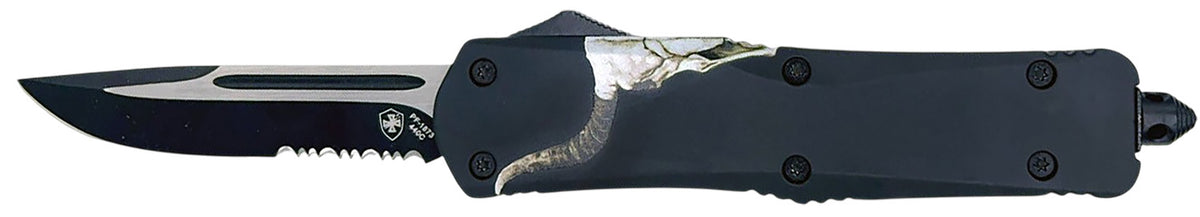 Templar Gen II Saddle Blanket Slim OTF Tanto Plain Black Oxide 440C SS Blade, Red Aluminum Handle, Glass Breaker
