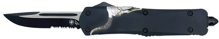 Templar Gen II Saddle Blanket Slim OTF Tanto Plain Black Oxide 440C SS Blade, Red Aluminum Handle, Glass Breaker