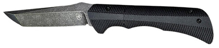 Templar Knife Auto Assist 3.25" Folder Tanto Plain Powder Coated D2 Blade Black Textured Aluminum Handle