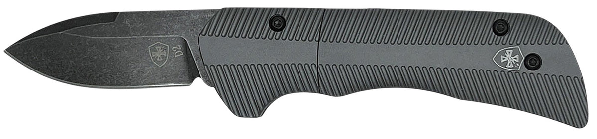Templar Knife Cali Auto Assist 1.90" Folder Drop Point Stonewashed D2 Blade Gunmetal Anodized Aluminum Handle