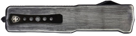 Templar Knife Premium Weighted Knight Slim 3.16" Out-The-Front Drop Point Plain D2 Blade Gunmetal Aluminum Handle