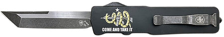 Templar Knife Excalibur Come And Take It 3.25" Out-The-Front Tanto Serrated D2 Steel Blade 5" Aluminum Handle