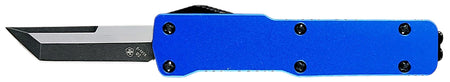 Templar Knife Premium LW Micro 1.85" Out-The-Front Tanto Plain D2 Blade 3.50" Blue Anodized Aluminum Handle Cali Legal