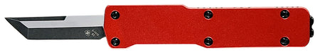 Templar Knife Premium Lightweight Micro OTF 1.85" Tanto Black Oxide D2 Blade, 3.50" Red Aluminum Handle CA Legal