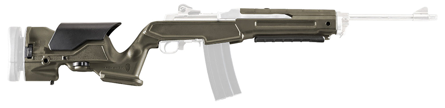 Archangel AAMINIOD Ruger Mini-14 Mini Thirty Adjustable Cheek Riser Precision Stock OD Green Synthetic Fixed