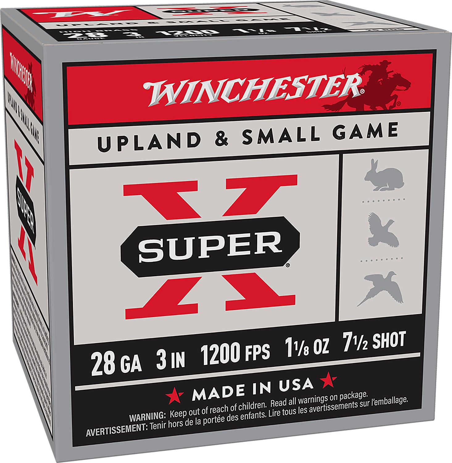 Winchester 28 Gauge Shotgun Ammo  3 in 1-1/8 oz #7.5