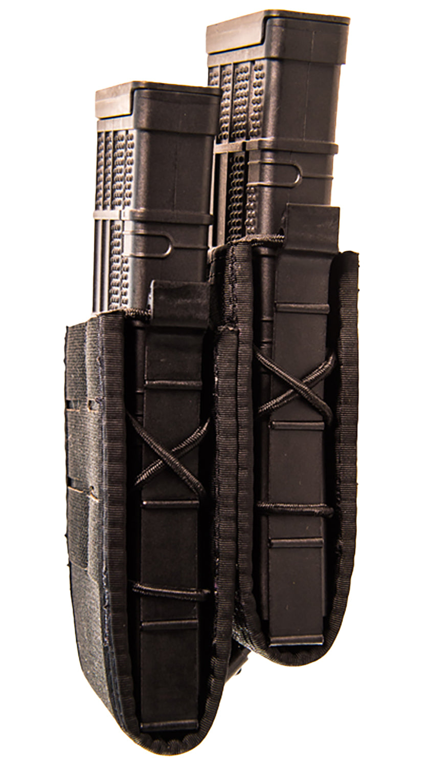 High Speed Gear TACO Staggered Double Pistol Mag Pouch Black Laminate MOLLE Mount
