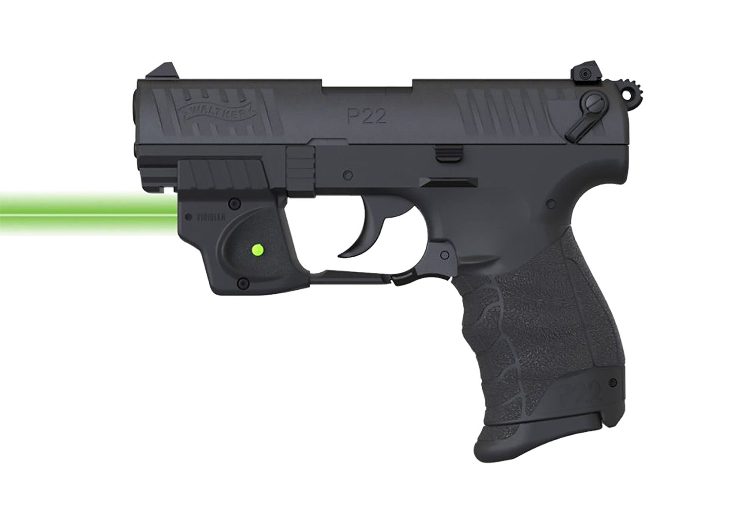 Viridian 9120097 Green Laser Rail Mount for Walther P22 Black Polymer