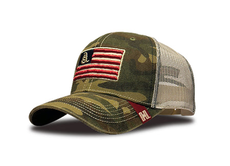 Hornady Gear Camo American Flag Patch Trucker Cap 33300