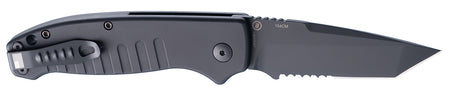 Hogue 64120 Ballista-I Auto Folder 3.5" Serrated Tanto Blade Black Finish