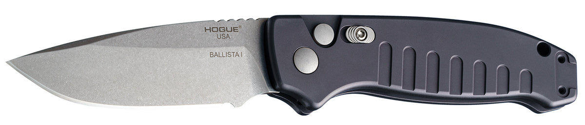 Hogue 64136 Ballista-I Auto Folder 3.5" Drop Point Black Blade
