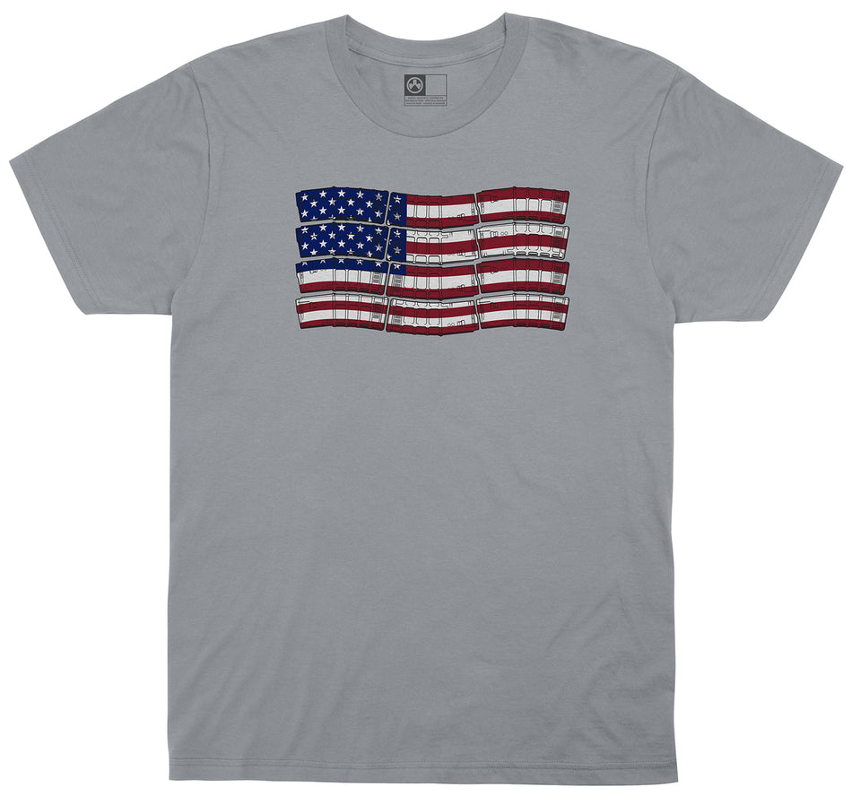 Magpul American Flag Charcoal Gray Blend Short Sleeve T-Shirt Small