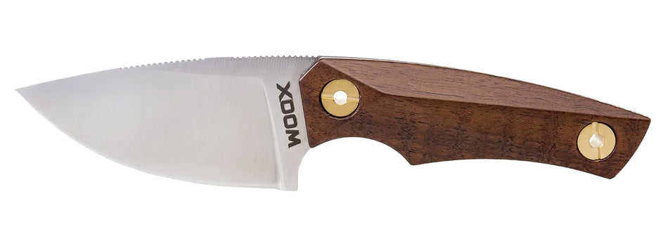 Woox Bad Boy BU.KNF030.01 2.75" Plain Drop Point D2 Steel Blade Walnut w/ Brass Hardware 6.25" OAL