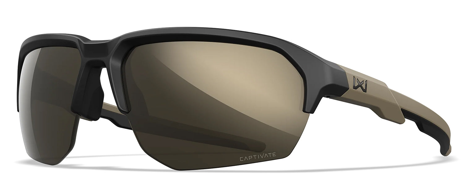 Wiley X CHJKL04 Jakl Sunglasses M/L Tungsten Mirror Lens Matte Black w/ Tan Frame