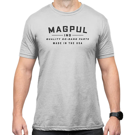 Magpul Go Bang Parts Stone Gray Heather Blend Short Sleeve T-Shirt Small
