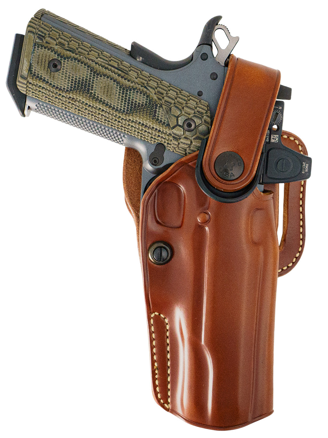 Galco APO Outside Waistband Tan Steerhide Holster for Kimber 1911 5" Right Hand Strongside/Crossdraw