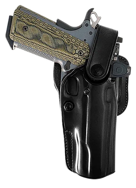 Galco APO Strongside Crossdraw OWB Black Steerhide Belt Holster for Glock 17 Gen1-5 RH
