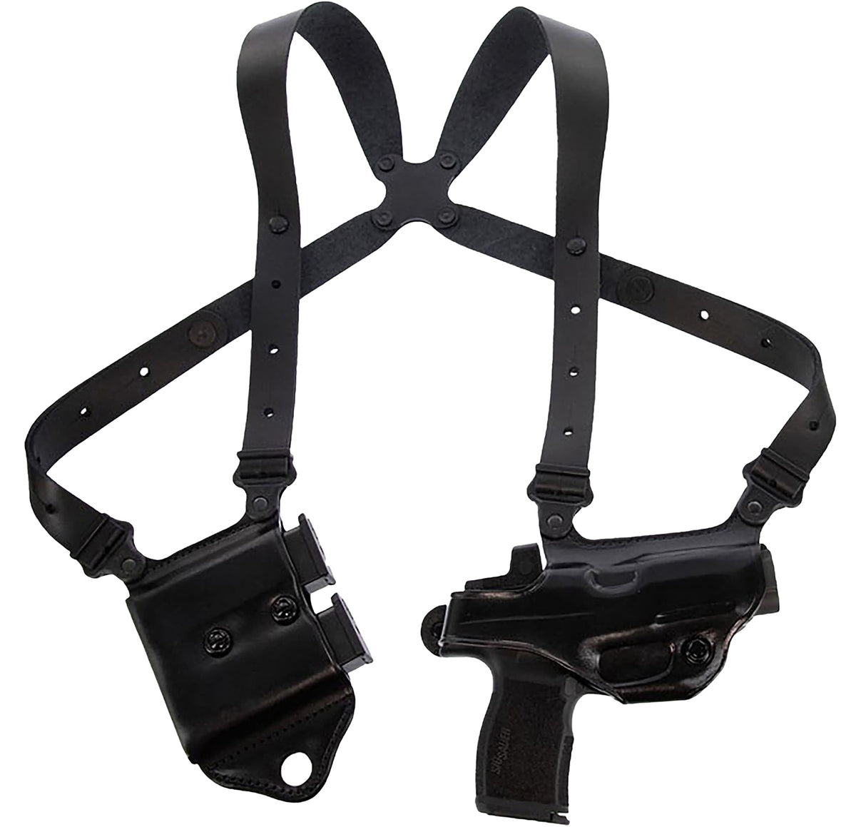 Galco MCII894RB Miami Classic II OWB Shoulder Holster Black Steerhide Sig P365 X Macro Right Hand