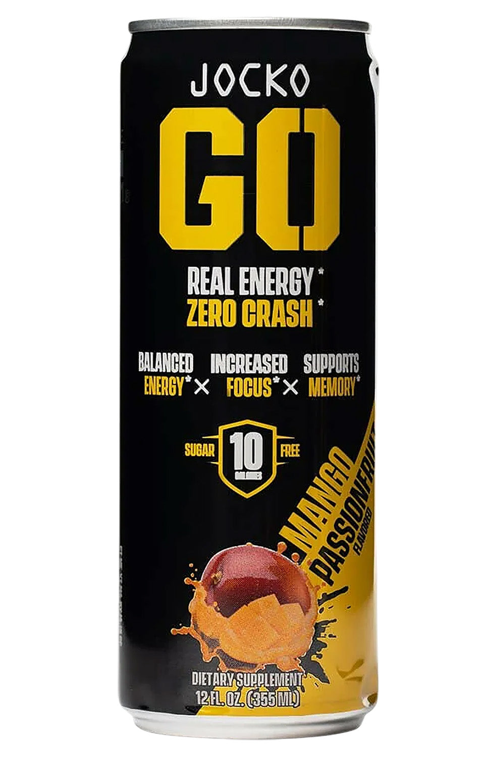 Jocko Fuel Mango Passionfruit Energy Drinks 12 oz 12 Pack