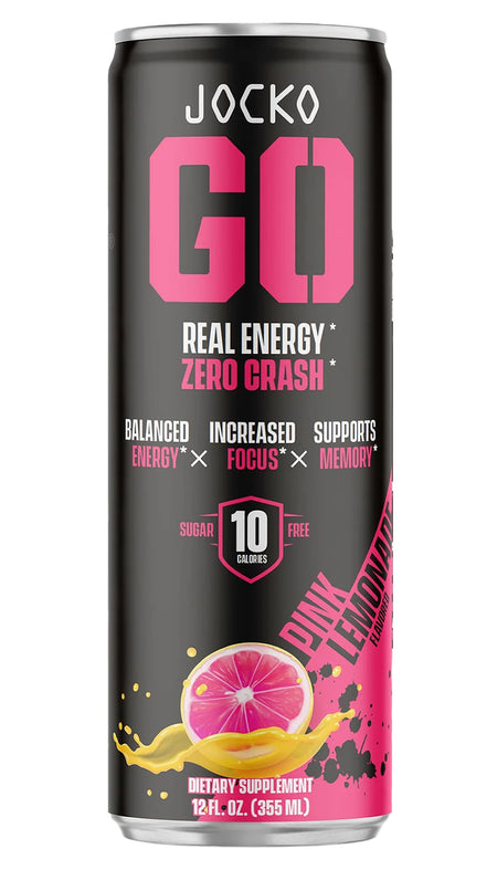 Jocko Fuel Pink Lemonade Energy Drinks 12 oz 12 Pack