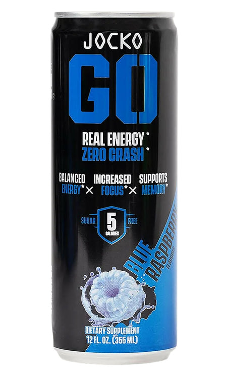 Jocko Fuel Blue Raspberry Energy Drinks 12 oz 12 Pack