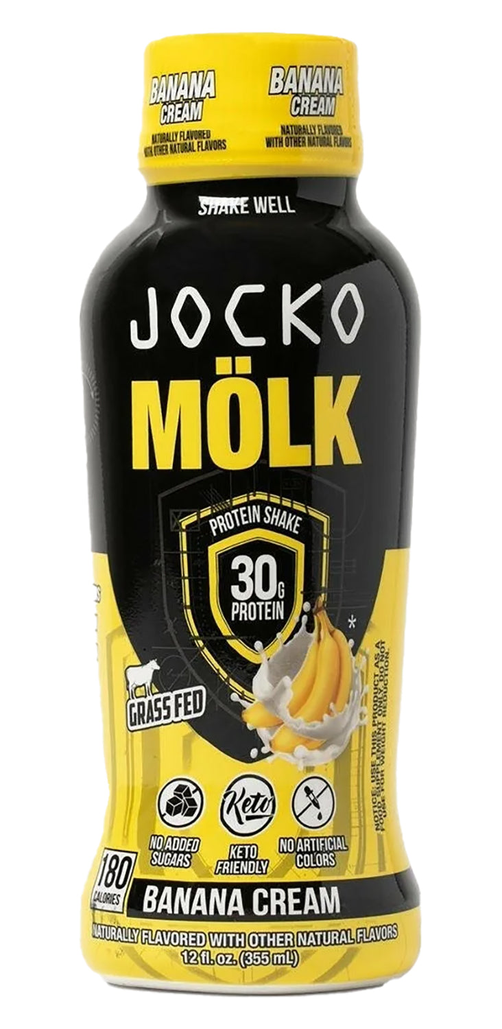 Jocko Fuel Banana Cream Protein Shakes 12 oz 12 Pack