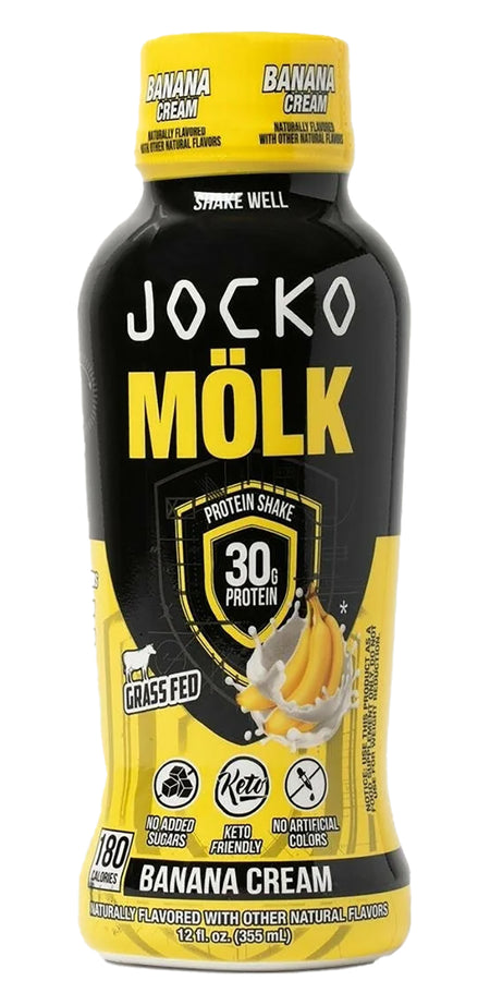 Jocko Fuel Banana Cream Protein Shakes 12 oz 12 Pack