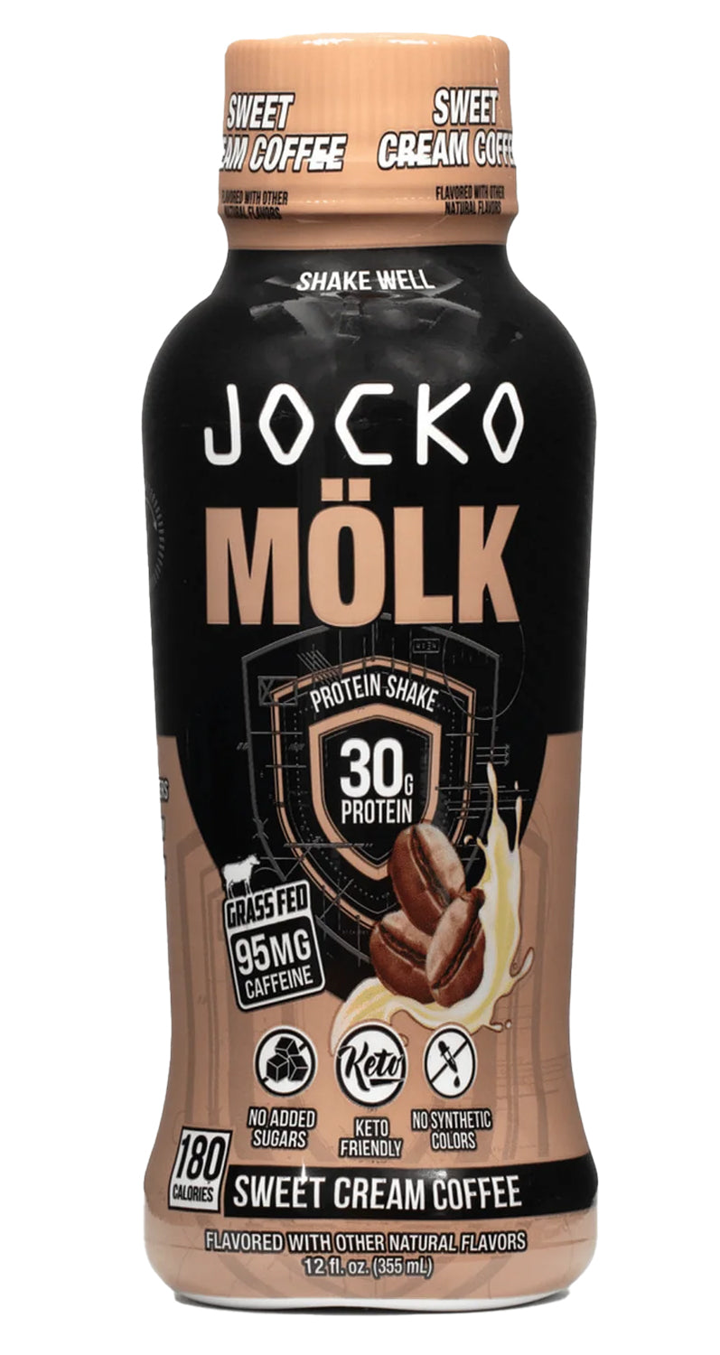 Jocko Fuel Sweet Cream Coffee Protein Shakes 12 oz 12 Pack