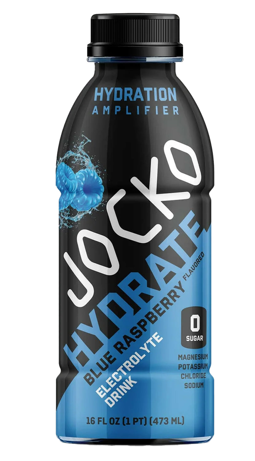 Jocko Fuel Blue Raspberry Hydration Drinks 16 oz 12 Pack