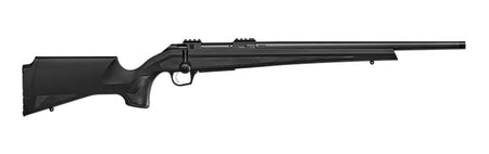 CZ-USA 07421 600+ Alpha 223 Rem 5+1 24" Black Nitride Threaded Barrel, Black Nitride Aluminum Receiver w/Weaver Rail, Black Soft Touch Fixed Polymer Stock