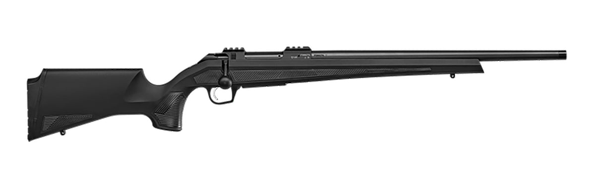 CZ-USA 07419 600+ Alpha 300 Win Mag 3+1 24" Black Nitride Threaded Barrel, Black Nitride Aluminum Receiver w/Weaver Rail, Black Soft Touch Fixed Polymer Stock