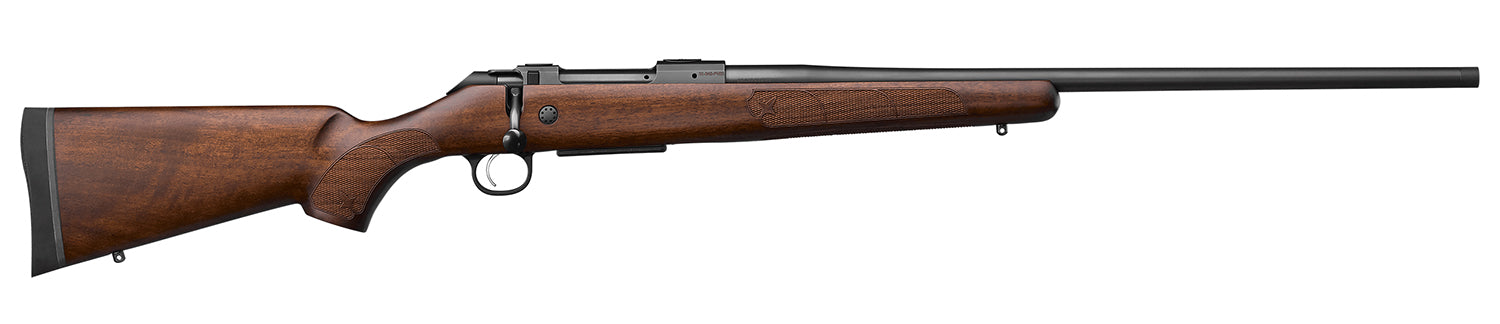 CZ-USA 07704 600+ American Full Size 223 Rem 5+1 24" Black Nitride Threaded Barrel, Black Nitride Steel Drilled & Tapped Receiver, Turkish Walnut Fixed Stock