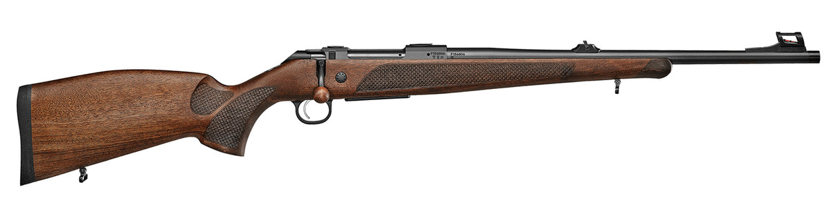 CZ-USA 07309 600+ Lux 300 Win Mag 3+1 24" Black Nitride Threaded Barrel, Black Nitride Steel Drilled & Tapped Receiver, Walnut Fixed Stock