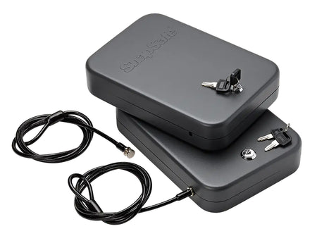 SnapSafe 75211 Keyed Alike Fireproof XL Handgun Lock Box Black 16 Gauge Steel 2 Pack
